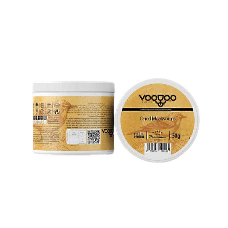 میلوورم خشک پرندگان وودو Voodoo Birds Dry Mealworm وزن 50 گرم
