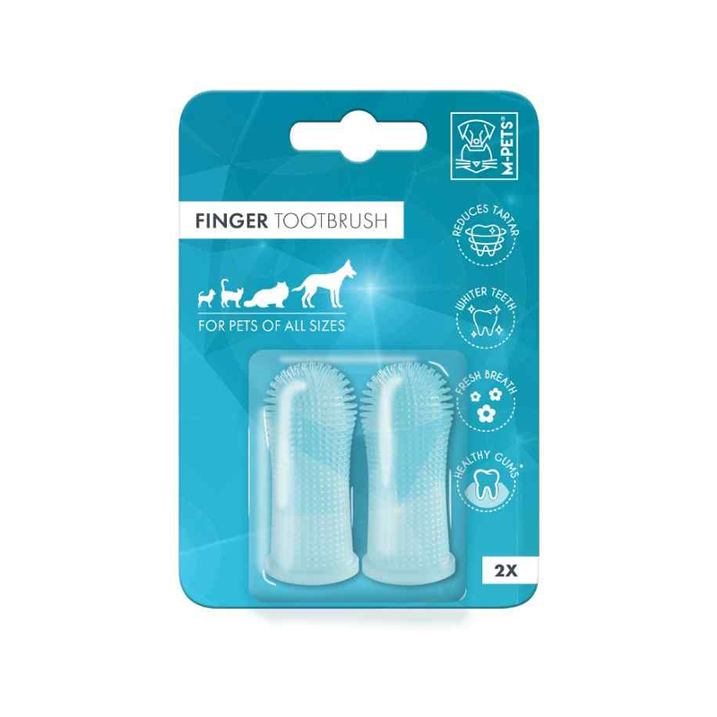 مسواک انگشتی سیلیکونی سگ و گربه ام پت M-Pets ToothBrush بسته 2 عددی