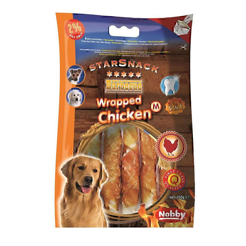 تشویقی سگ نوبی مدل Wrapped Chicken وزن 150 گرم