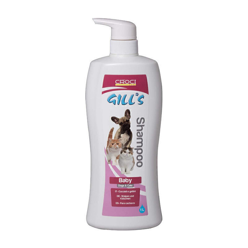 شامپو سگ و گربه پمپی کروچی مدل Gills Baby حجم 1 لیتر