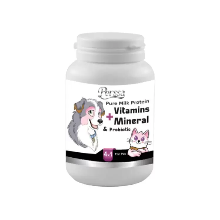 پودر مینرال و مولتی ویتامین سگ و گربه پرسا Perssa Vitamins & Mineral Powder وزن 200 گرم