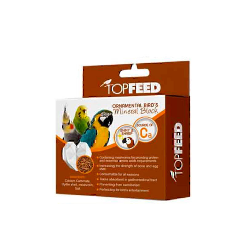 بلوک معدنی همراه با میل ورم پرندگان تاپ فید Topfeed Mineral Block With Mealworm وزن 100 گرم