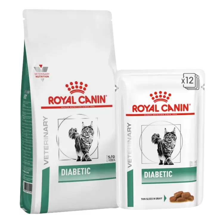 بسته غذای خشک و تر گربه رویال کنین Royal Canin Diabetic وزن 1.5 کیلوگرم و 85 گرم