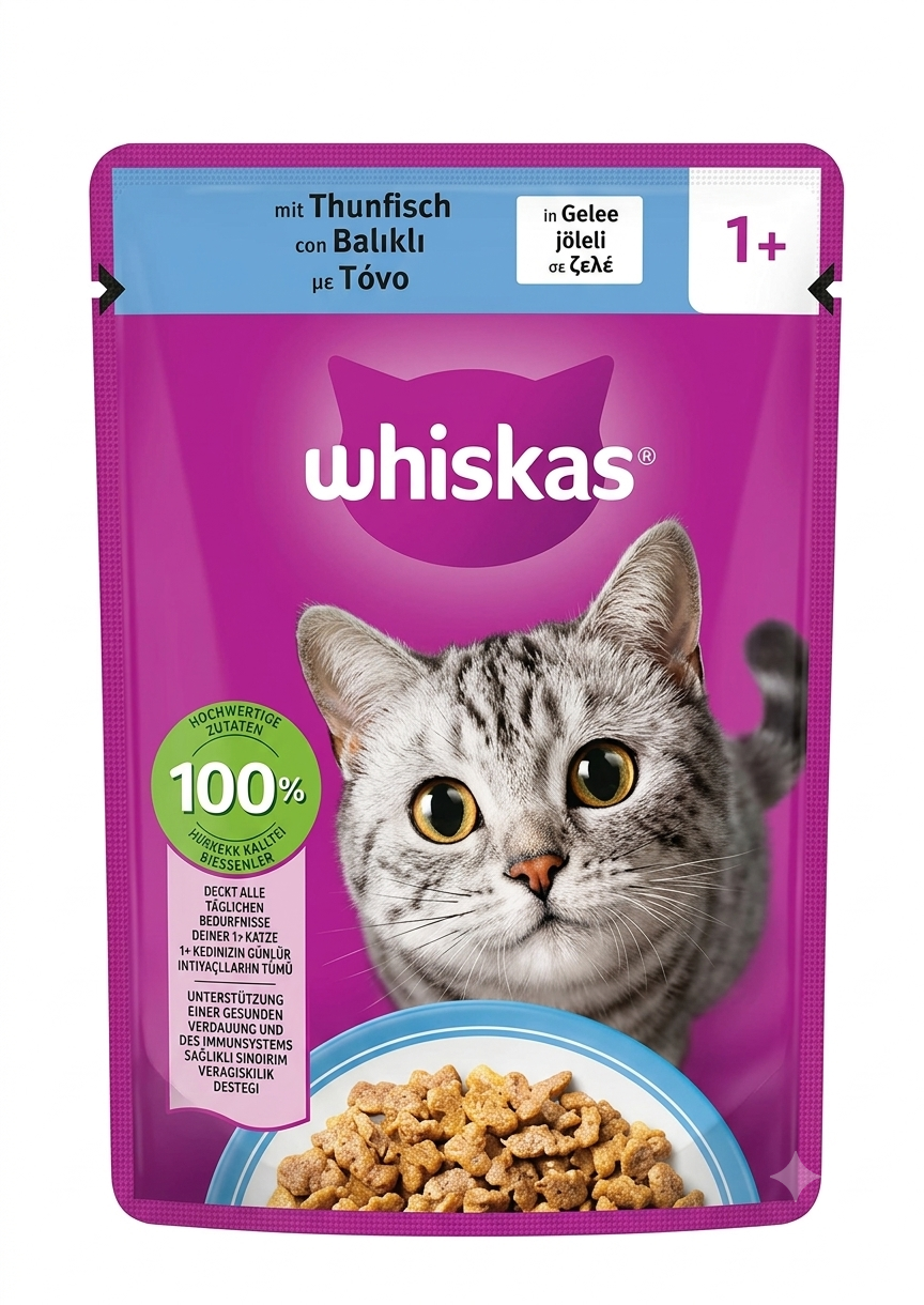 پوچ گربه ویسکاس طعم ماهی تن (Tuna) وزن 85 گرم