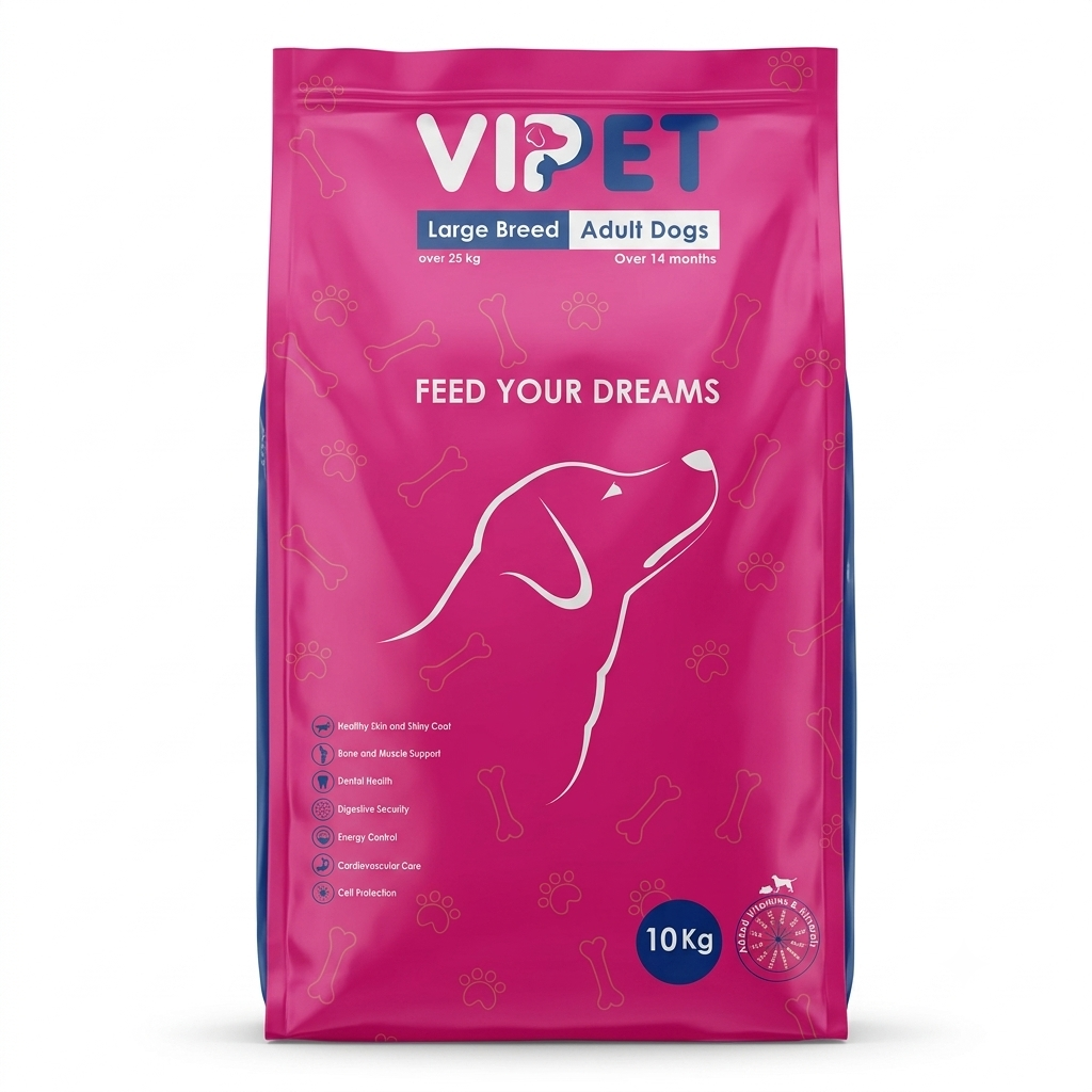 غذای خشک سگ نژاد بزرگ ویپت Vipet Large Breed Adult Dogs وزن 10 کیلوگرم