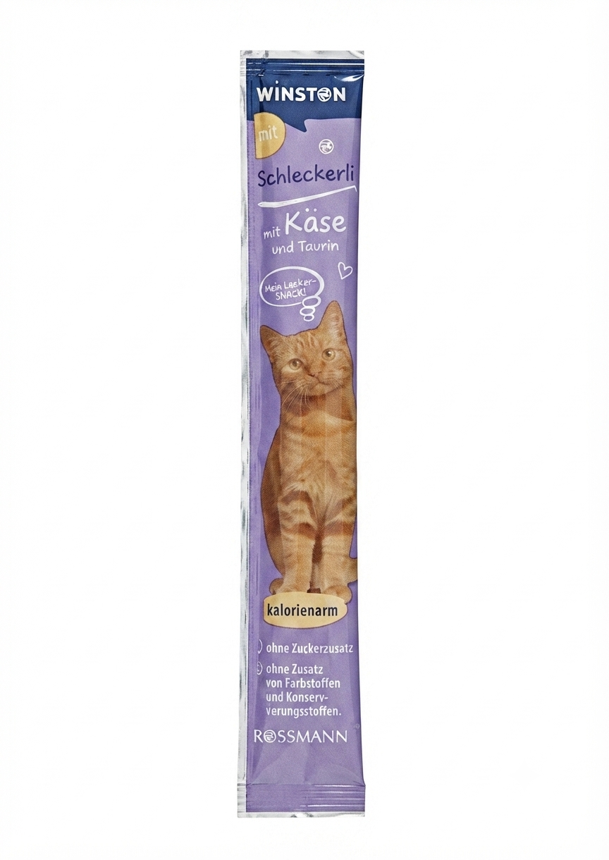 بستنی گربه وینستون با طعم پنیر و تورین گربه Winston Cat Treat وزن 16 گرم