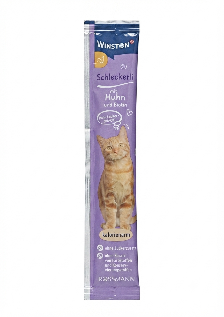 بستنی گربه وینستون با طعم مرغ و بیوتین گربه Winston Cat Treat وزن 16 گرم