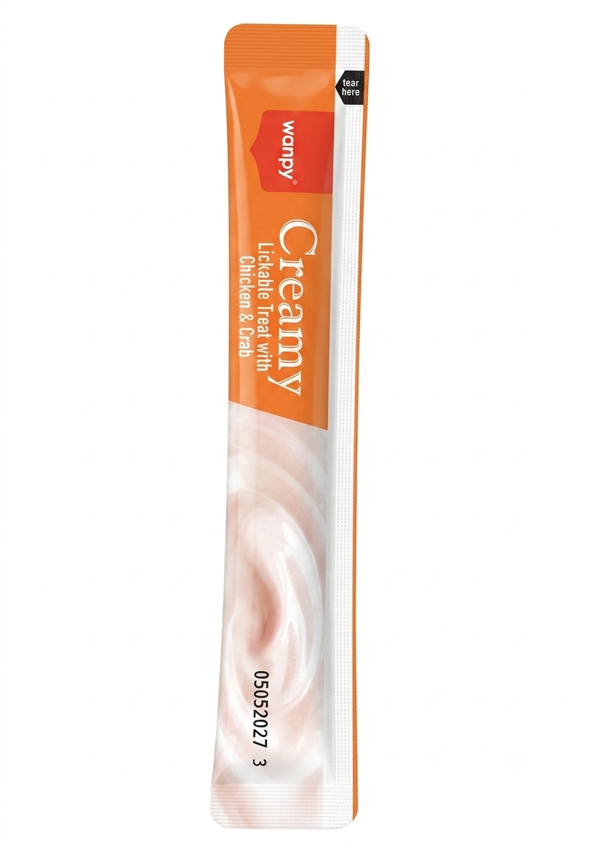 بستنی گربه ونپی با طعم مرغ و خرچنگ Wanpy Cat Treat Chicken And Crab وزن 14 گرم