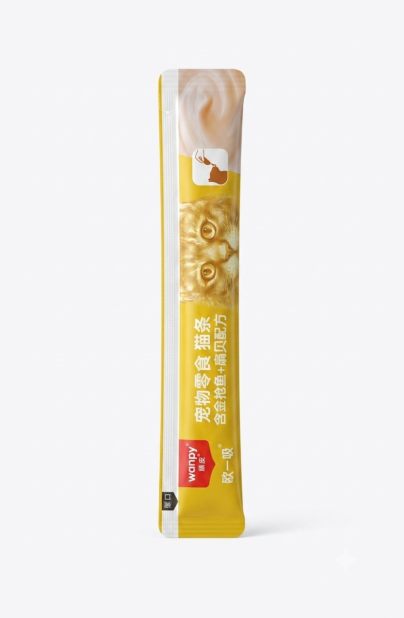 بستنی گربه ونپی با طعم ماهی تن و گوش ماهی Wanpy Tuna And Scallop Cat Treat وزن 14 گرم