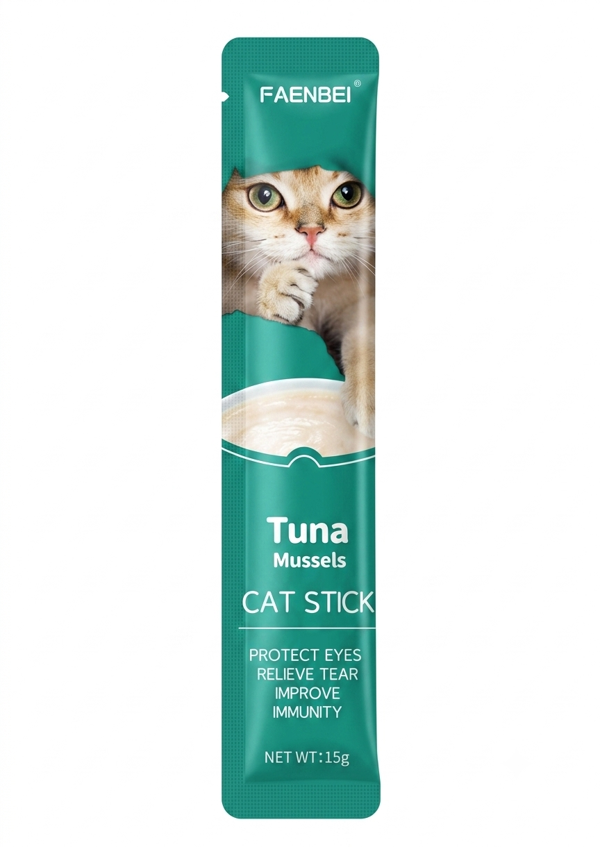 بستنی گربه فنبی با طعم ماهی تن و صدف Faenbei Tuna And Mussels Cat Treat وزن 15 گرم