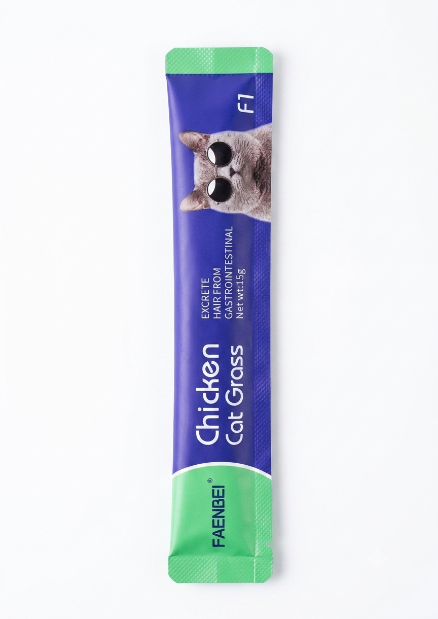 بستنی گربه درمانی فنبی با طعم مرغ و علف گربه Faenbei Chicken And Cat Grass Cat Treat وزن 15 گرم