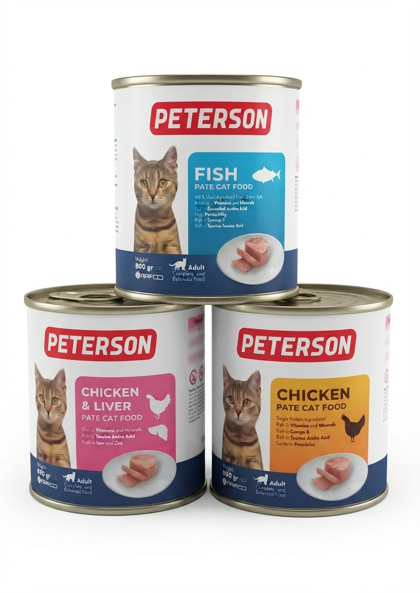 کنسرو گربه بالغ پترسون Peterson وزن 800 گرم