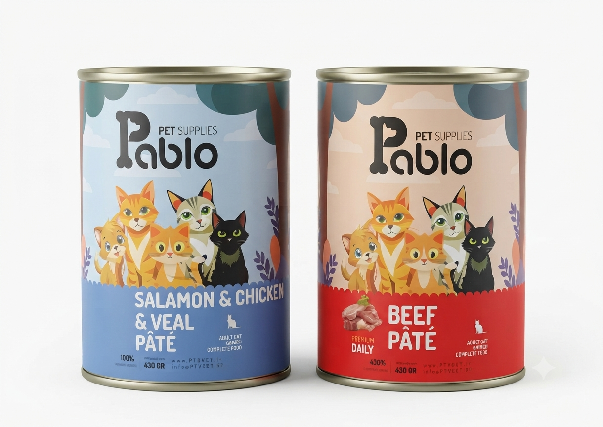 کنسرو گربه بالغ پابلو Pablo وزن 430 گرم