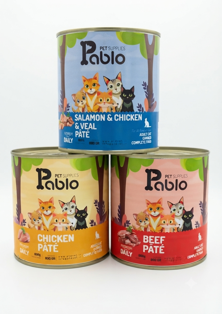 کنسرو گربه بالغ پابلو Pablo وزن 800 گرم
