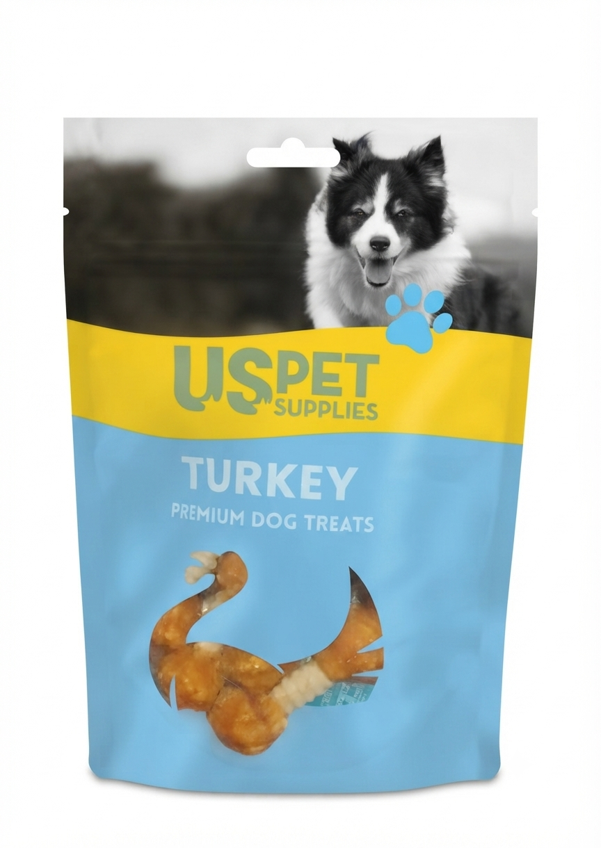 تشویقی سگ مدل دمبلی با طعم بوقلمون یو اس پت US Pet وزن 100 گرم