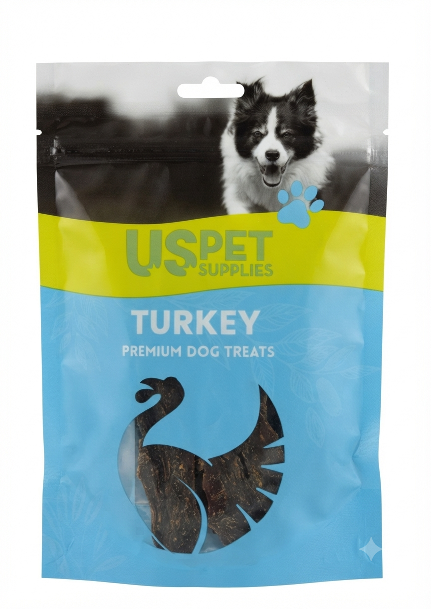 تشویقی سگ مدل تکه ای با طعم بوقلمون یو اس پت US Pet وزن 100 گرم