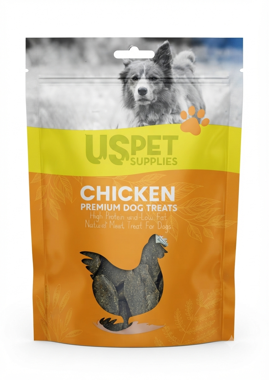 تشویقی سگ مدل تکه ای با طعم مرغ یو اس پت US Pet وزن 100 گرم