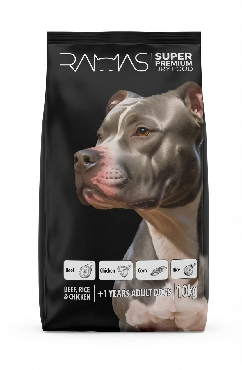 غذای خشک سگ بالغ نژاد متوسط و بزرگ راماس سوپر پرمیوم Ramas Medium & Large Adult Dog Food وزن 10 کیلوگرم