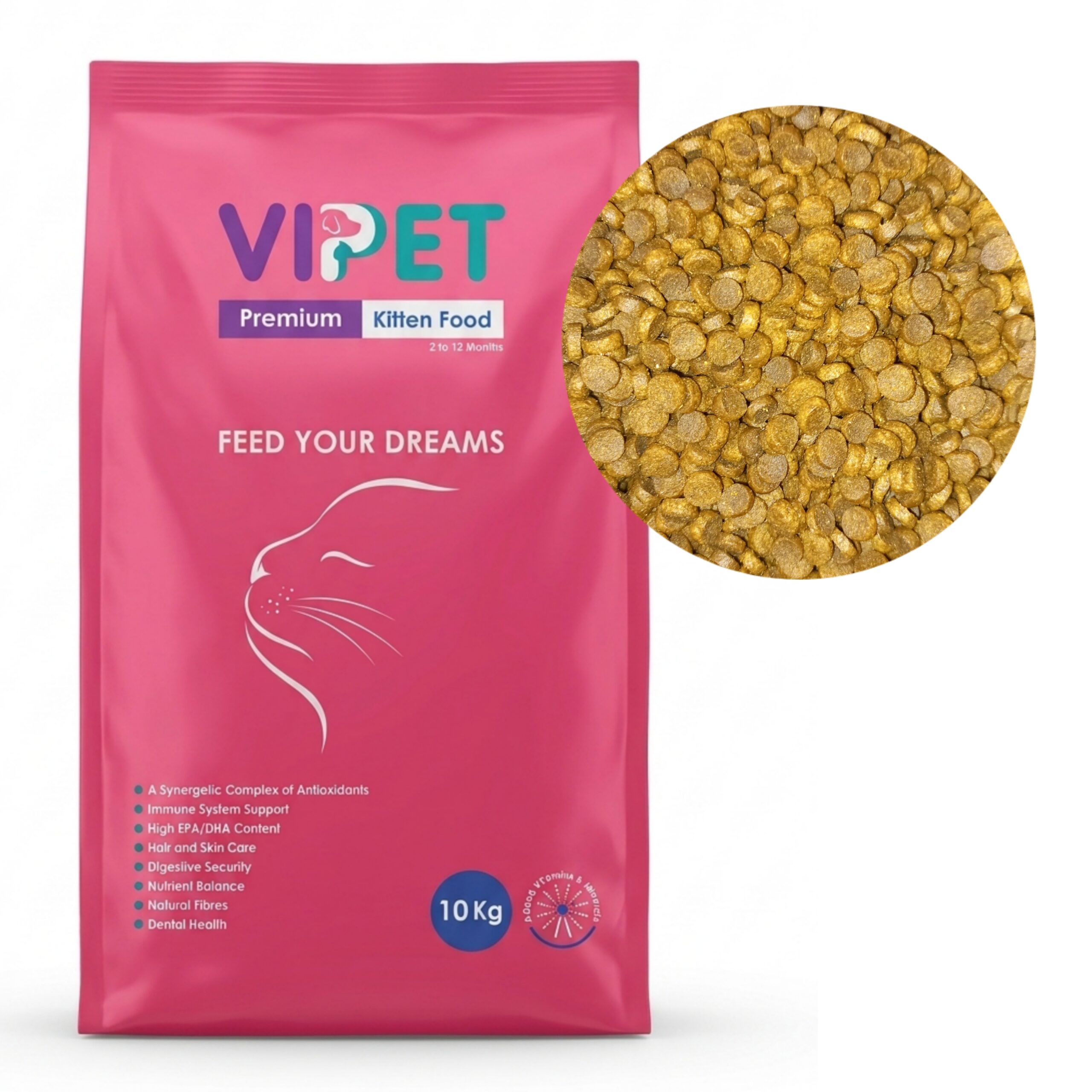 غذای خشک بچه گربه ویپت Vipet Kitten Food وزن 1 کیلویی فله