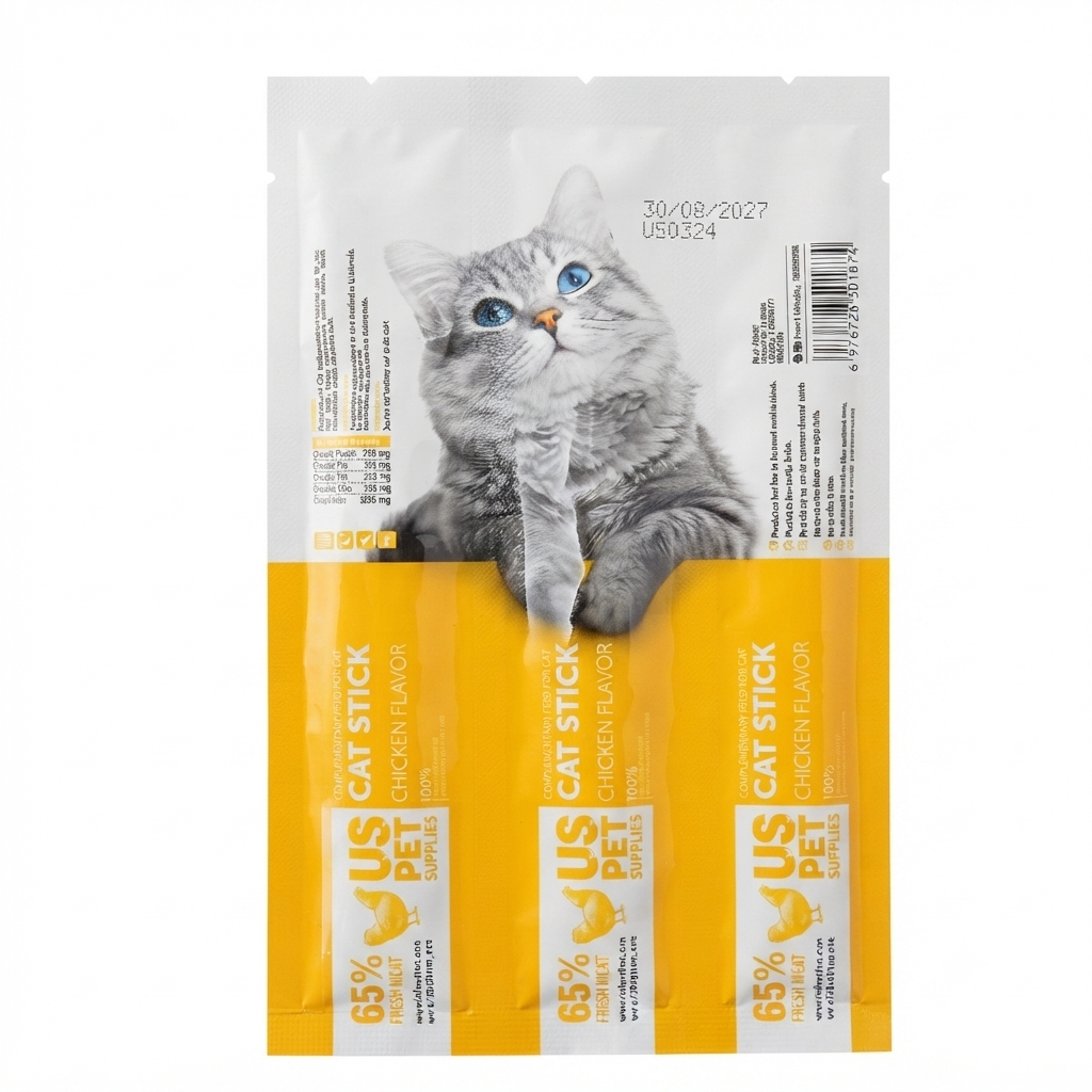 تشویقی استیکی (مدادی) گربه با طعم مرغ یو اس پت US Pet Cat Stick وزن 10 گرم