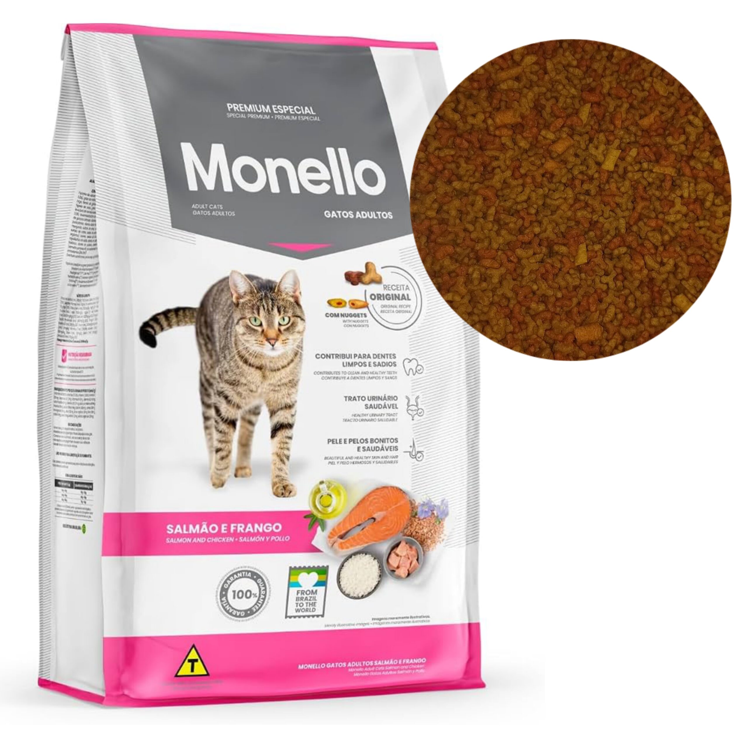 غذای خشک گربه میکس مونلو با طعم ماهی سالمون و مرغ Monello Mix Salmon & Chicken وزن 1 کیلویی فله